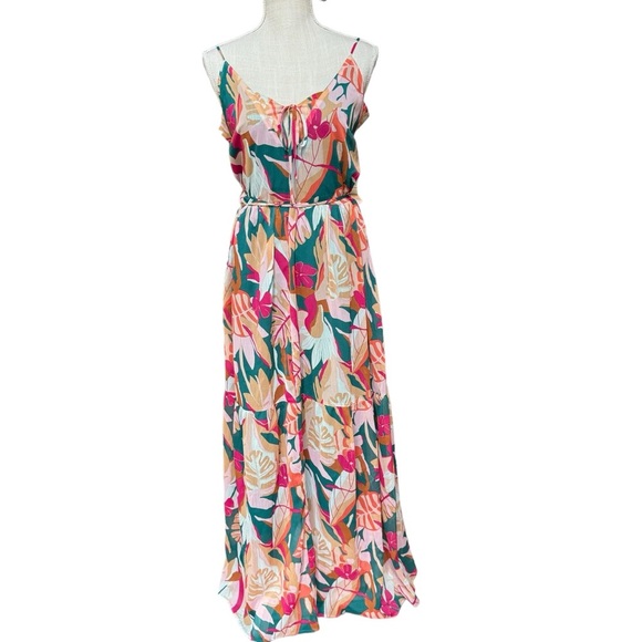 Forever 21 Womens Open Back Floral Print Maxi Dress Size M‎ - Picture 1 of 10